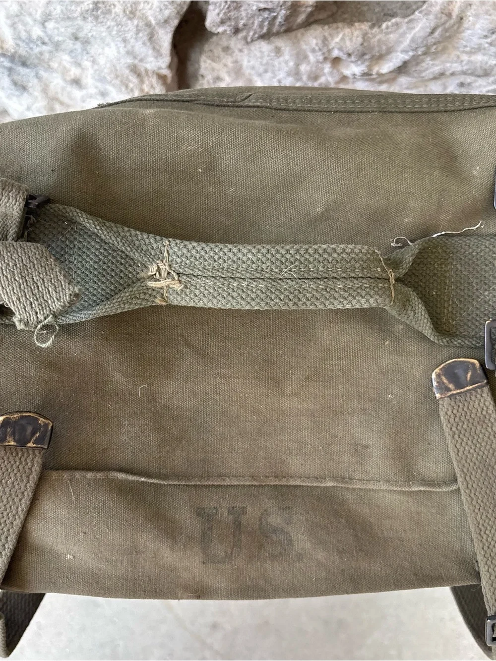 Military Issued US Army Pack Field Cargo Bag M-1945 Green Canvas